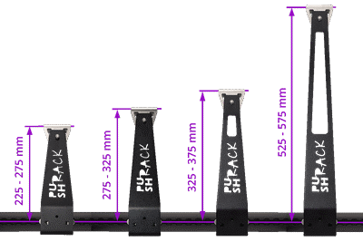 Here you can see the different plus arm sizes.