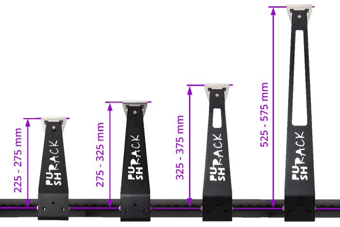 Here you can see the different plus arm sizes.
