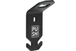 This picture shows the product PUSHrack bottle opener called BLOP, with which you can not only open your bottle but also hang a bin bag on the hook provided on the bottle opener.