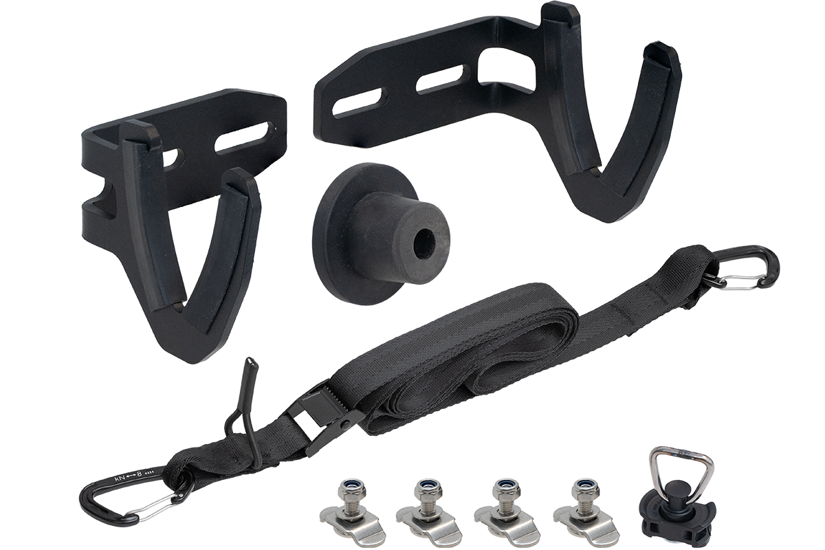 The picture shows the rear carrier for bicycle trailers or baby carriages from PUSHcomponents.