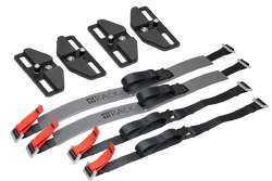 In this picture you can see the rear carrier for your snowboard. You can secure two boards with this carrier.