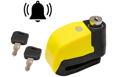 This image shows a security lock for the PUSHrack that protects your bikes from theft. This lock triggers an alarm.