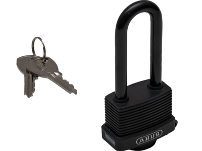 PUSHrack padlock with key This image shows the PUSHRACK padlock with key from ARBUS.