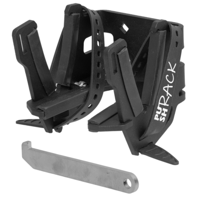PUSHrack V3 handlebar mount with locking latch for bike rack on airline rails